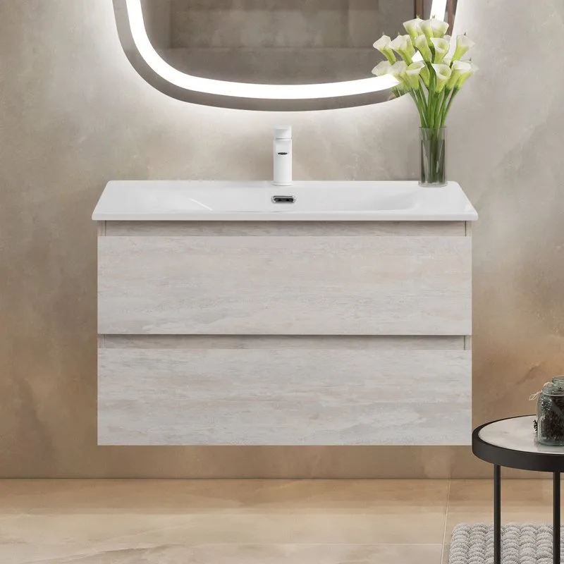 Тумба под раковину без столешницы Cezares Molveno 80 legno bianco Sancos — официальный сайт
