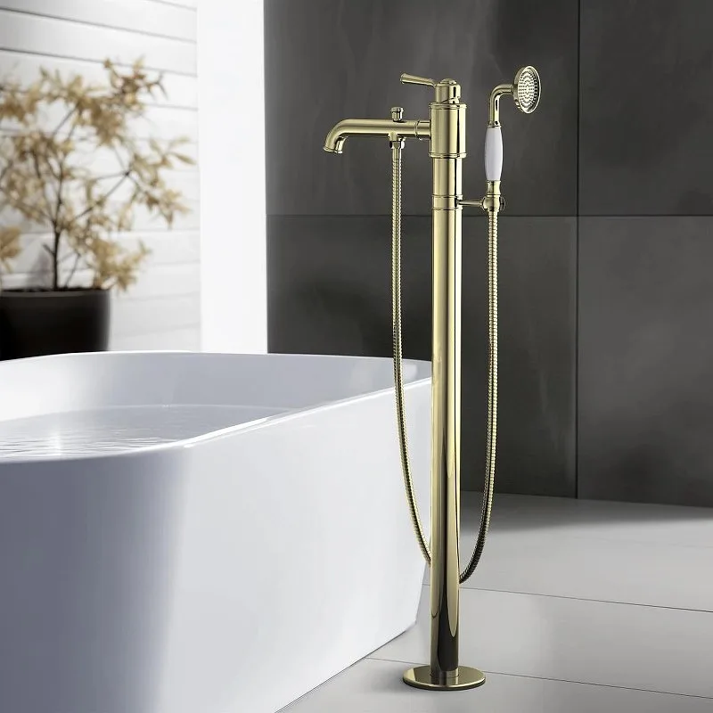 Напольный смеситель для ванны с душем AQUATEK Классик AQ1545PG, С ВНУТРЕННЕЙ ЧАСТЬЮ, полированное зо Sancos — официальный сайт