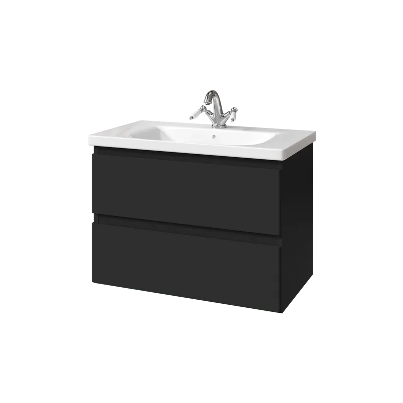 Тумба под раковину без столешницы Caprigo Forte 80 подвесная, черная