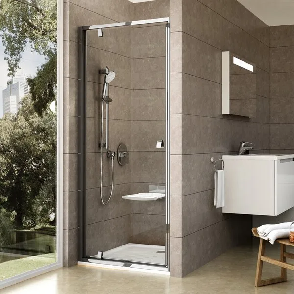 Душевая дверь в нишу Ravak Pivot PDOP1-90 Transparent, профиль хром Sancos — официальный сайт