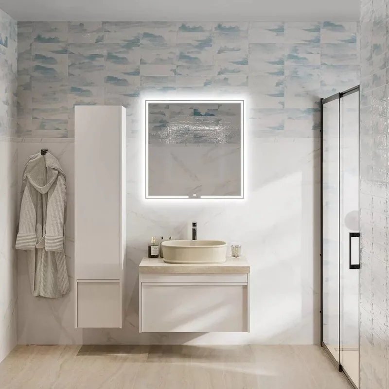 Шкаф-пенал для ванной KERAMA MARAZZI Modula 35 R с дверцей и ящиком, белый глянцевый Sancos — официальный сайт