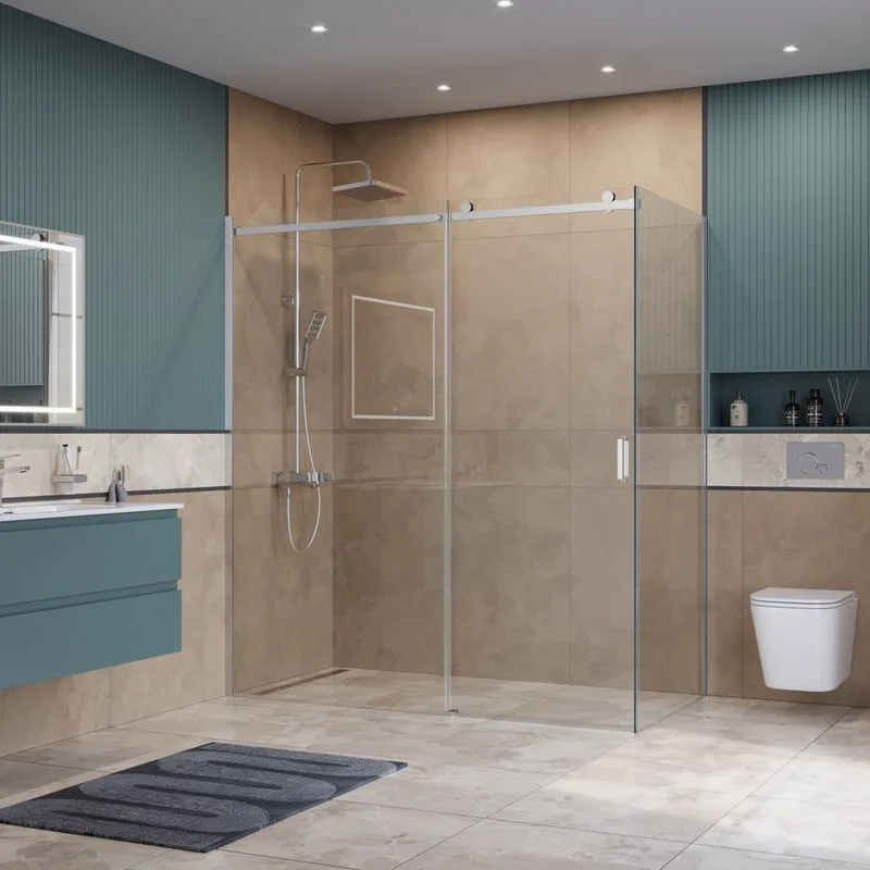 Душевой уголок BelBagno Soft Close-2 AH-1-180/100-C-Cr профиль хром Sancos — официальный сайт