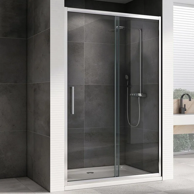 Душевая дверь в нишу Abber Schwarzer Diamant AG30160H 160 см, профиль хром, стекло прозрачное Sancos — официальный сайт