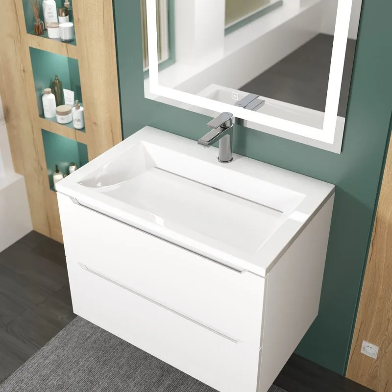 Мебельная раковина Uperwood Infinity 70 глянцевая белая Sancos — официальный сайт