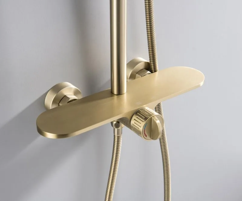 Душевая стойка Bronze de Luxe Icon 80112CG, матовое золото Sancos — официальный сайт