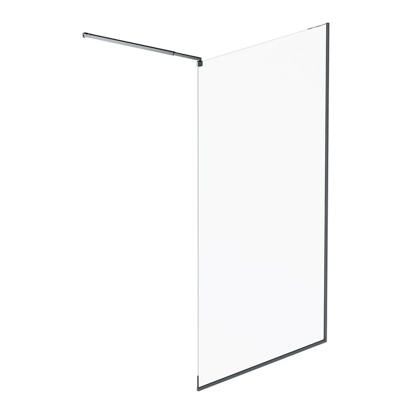 Душевая перегородка AM.PM Func W84WI-120-F1-BTE 120x200, профиль черный, стекло прозрачное Sancos — официальный сайт