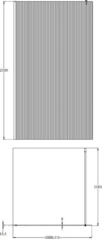 Душевая перегородка KERAMA MARAZZI Cristallo CT.100.WI.BLK.M 100 см, профиль матовый черный, стекло  Sancos — официальный сайт