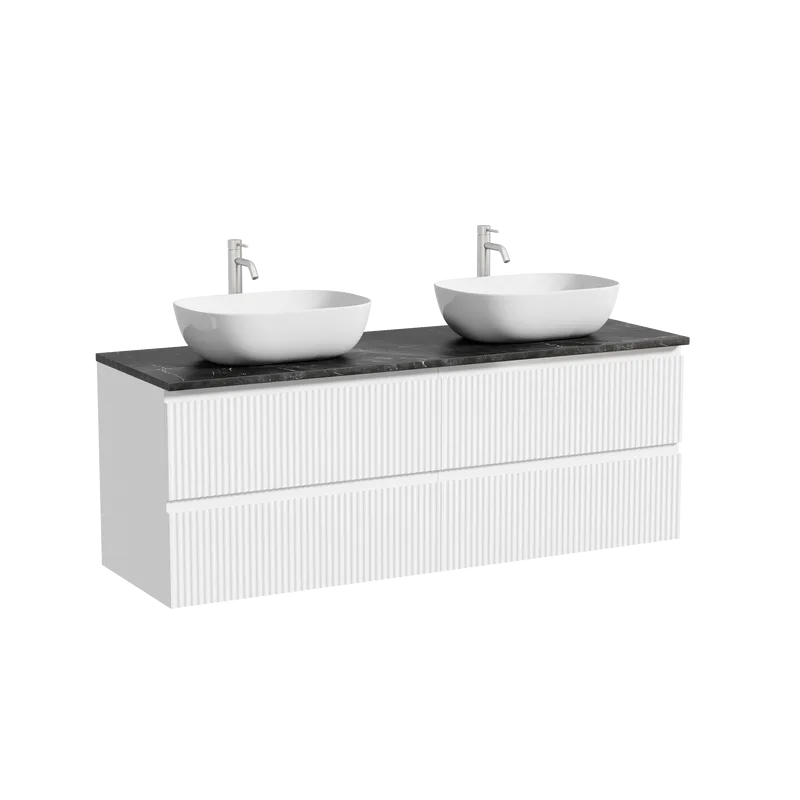 Тумба с раковиной Sancos Snob R 140 bianco, столешница черный мрамор TT140A1X, раковина CN6009 Sancos — официальный сайт