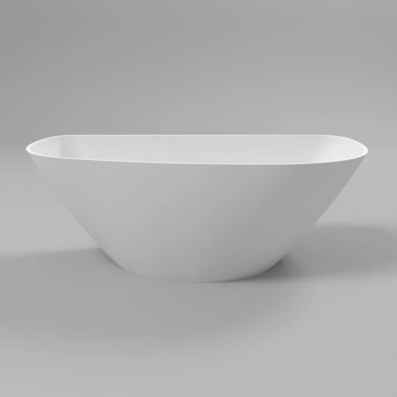 Ванна из искусственного камня WHITECROSS Topaz 170x80 см, отдельностоящая, матовая белая, асимметрич Sancos — официальный сайт