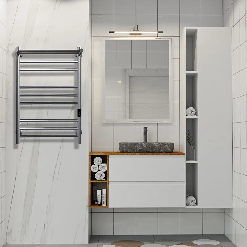 Полотенцесушитель электрический Indigo Line Trinity LСLTE80-50PGFMRt с полкой, graphite metallic Sancos — официальный сайт