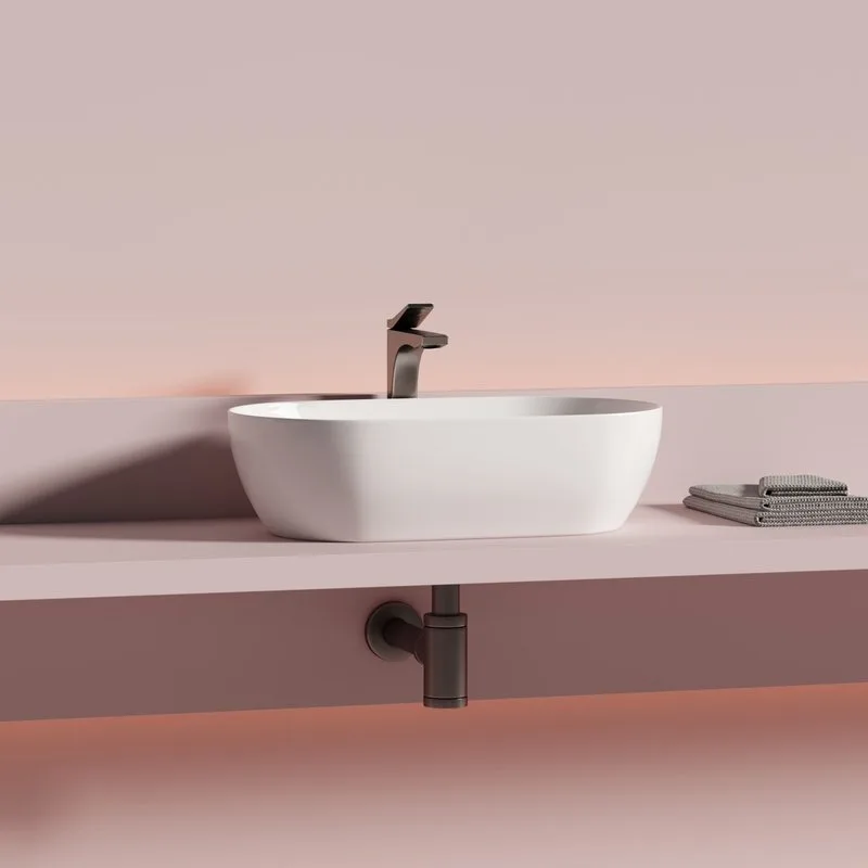 Раковина накладная Ceramicanova Twist овальная 50 см цвет белый CN12001 Sancos — официальный сайт