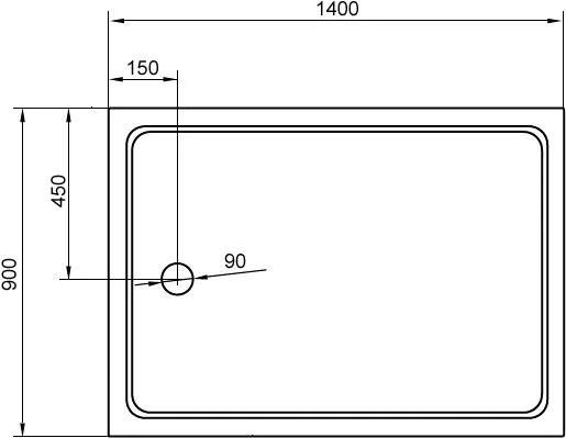 Поддон для душа Cezares Tray TRAY-A-AH-140/90-15-W 140x90, с сифоном Sancos — официальный сайт