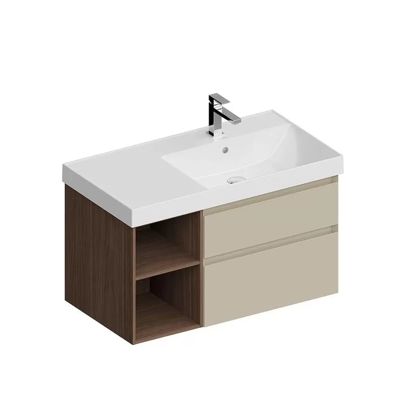 Тумба под раковину без столешницы KERAMA MARAZZI Cubo 90, правая подвесная, с ящиками и полкой, лимо Sancos — официальный сайт