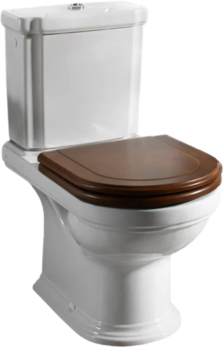 Унитаз-компакт напольный Villeroy & Boch Hommage 666210R1 772111R1 альпийский белый, орех Sancos — официальный сайт