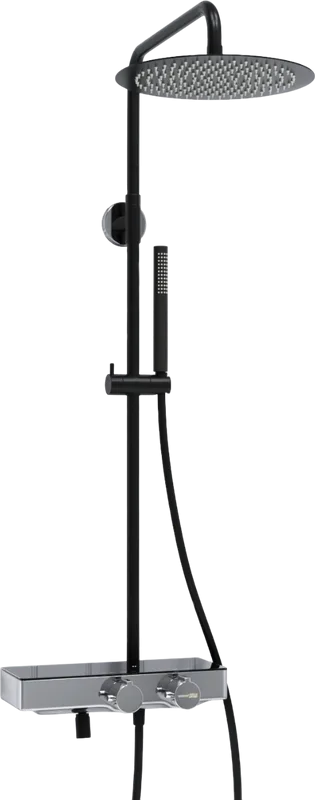 Душевая стойка Wasserkraft Abens 2000 A114.160.217.CB Thermo, с термостатом, черная Sancos — официальный сайт