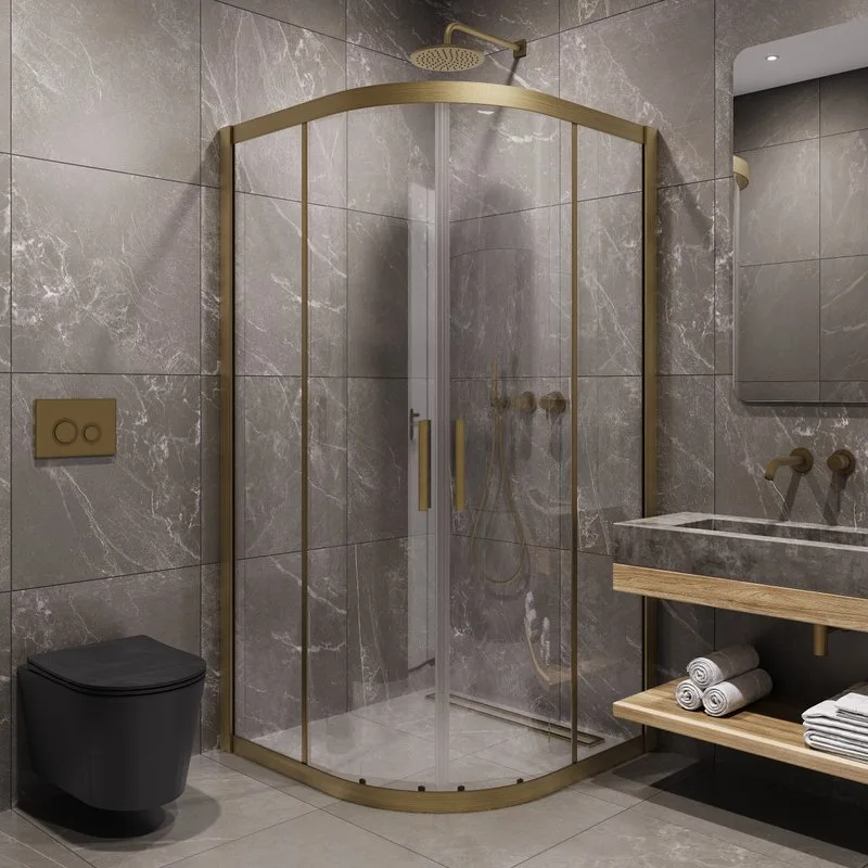Душевой уголок Timo TPSS-90/17C-8 90x90 см, профиль матовое золото, стекло прозрачное Sancos — официальный сайт