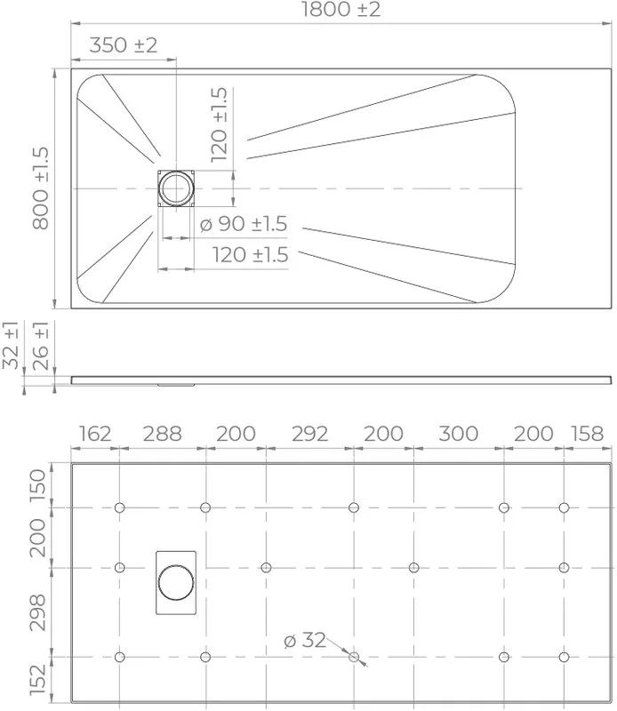 Поддон для душа RGW TSS W 180x80 Sancos — официальный сайт