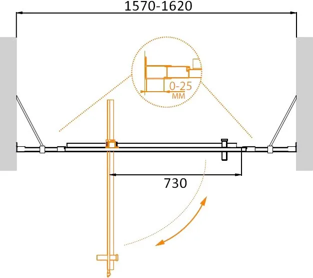 Душевая дверь в нишу Cezares Molveno BA 12 100+60 C Cr IV Sancos — официальный сайт