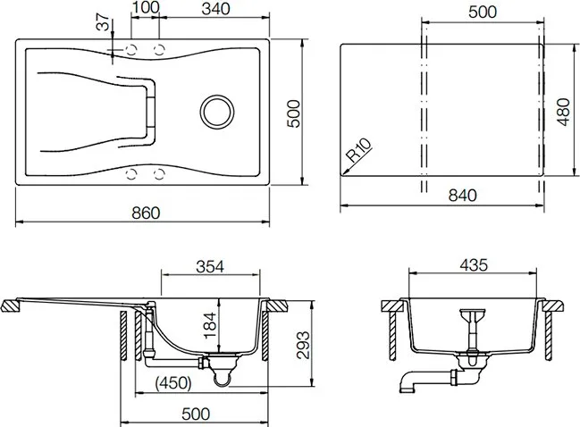 Мойка кухонная Schock Waterfall 45D (D-100) Cristadur поларис Sancos — официальный сайт