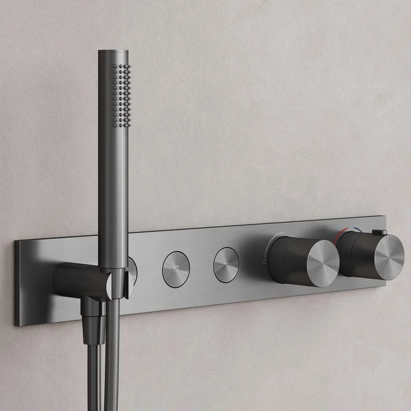 Душевой комплект Sancos Linn SC9023GG С ВНУТРЕННЕЙ ЧАСТЬЮ, вороненая сталь Sancos — официальный сайт