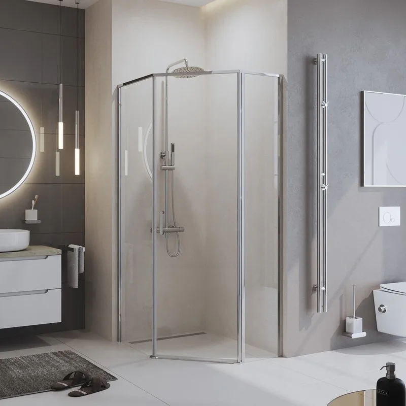Душевой уголок BelBagno Uno 195 PH 1 100/80  C Cr стекло прозрачное Sancos — официальный сайт