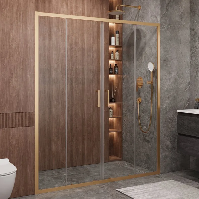 Душевая дверь в нишу Cezares Molveno BF 2 170 C BORO IV 170 см, профиль брашированное золото, стекло Sancos — официальный сайт