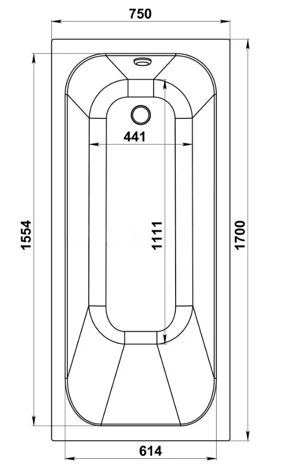 Акриловая ванна Jacob Delafon Trocadero E6D354RU-00 170x75 см, пристенная, белая Sancos — официальный сайт