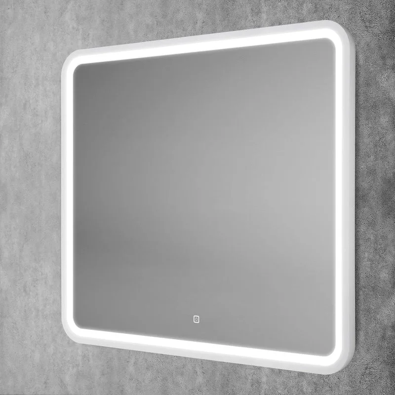Зеркало Art&Max Genova White 90х80 белое, с LED-подсветкой, 6000К Sancos — официальный сайт