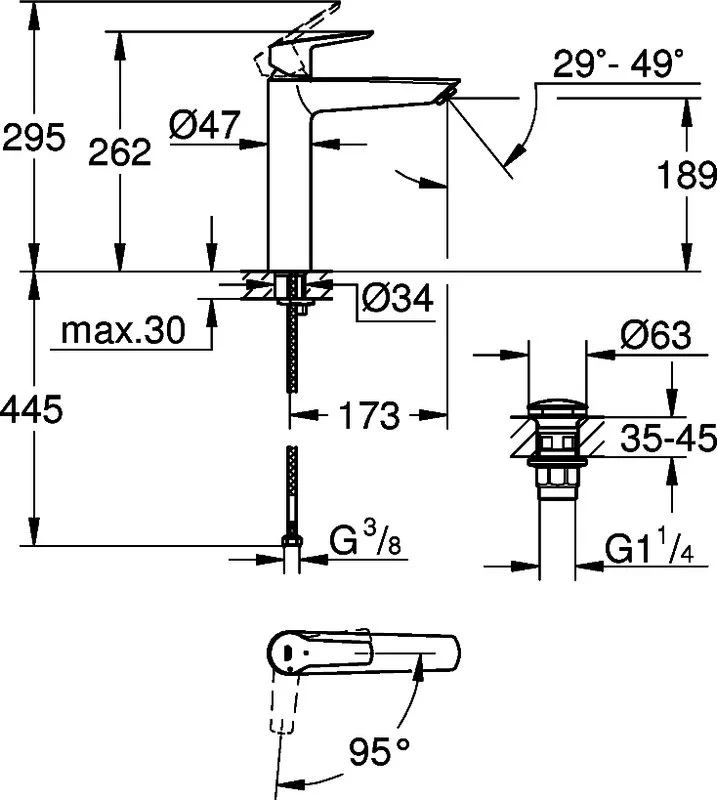 Смеситель для раковины Grohe Start 24165003 Sancos — официальный сайт