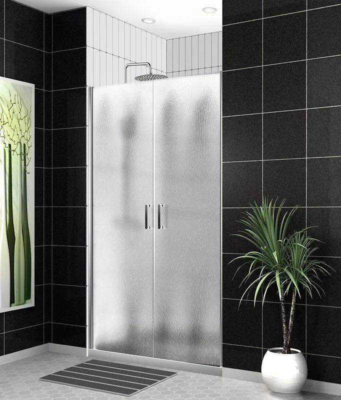 Душевая дверь в нишу BelBagno Uno UNO-B-2-110-CH-Cr стекло рифленое Sancos — официальный сайт