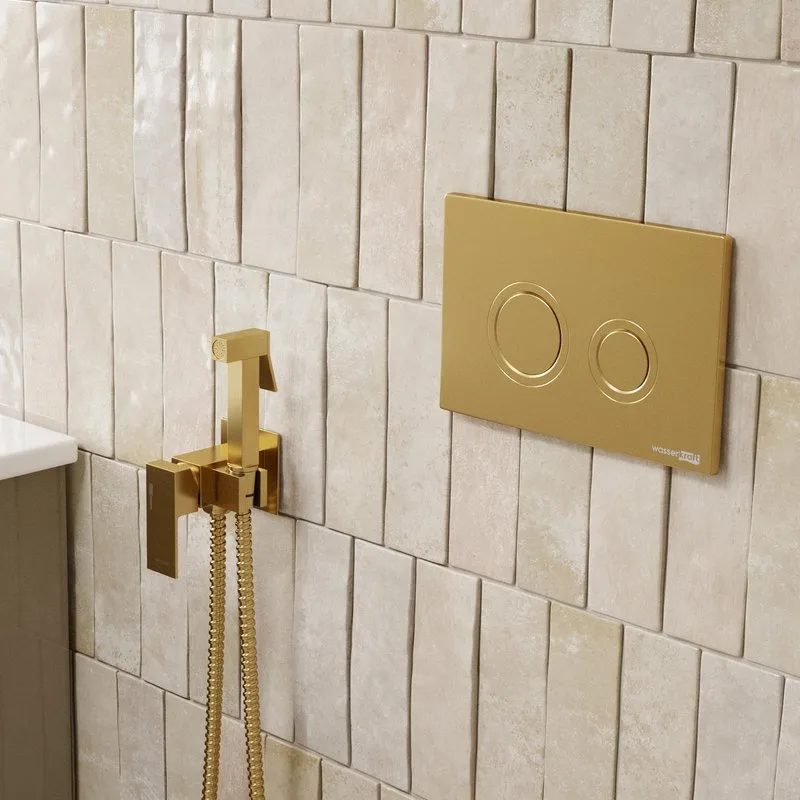 Гигиенический душ Wasserkraft Aisch A71838 со смесителем, С ВНУТРЕННЕЙ ЧАСТЬЮ, матовое золото PVD Sancos — официальный сайт