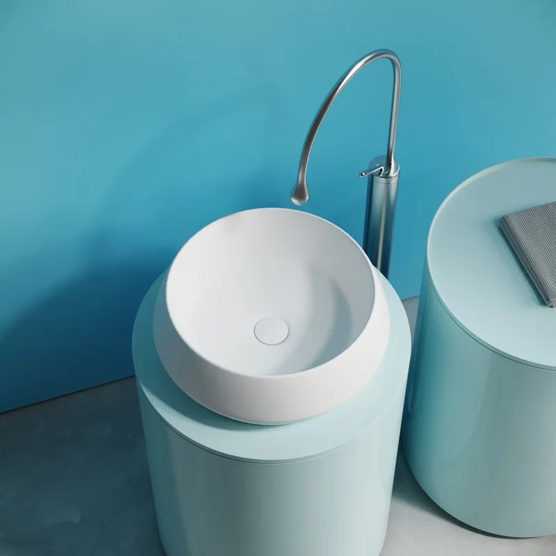 Раковина накладная Ceramicanova Maya круглая 40 см цвет белый матовый CN12004MW Sancos — официальный сайт