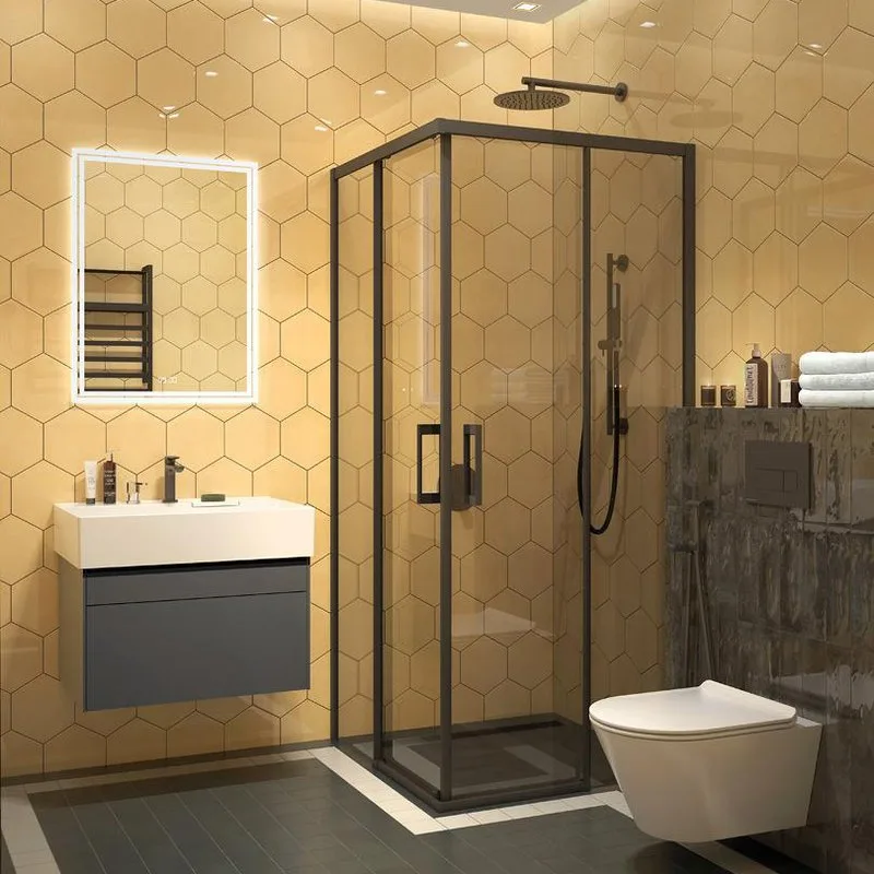 Душевой уголок KERAMA MARAZZI Vetro 100х100 см, раздвижная дверь, 2 секции двери, профиль матовый че Sancos — официальный сайт