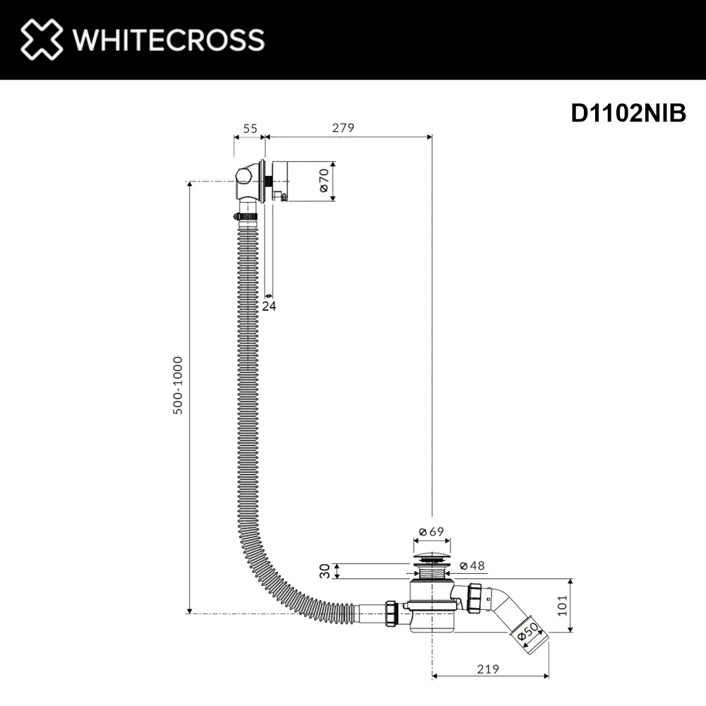 Слив-перелив WHITECROSS FILL D1102NIB, брашированный никель Sancos — официальный сайт