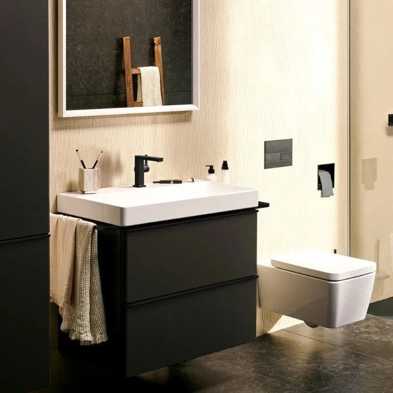 Смеситель для раковины Hansgrohe Tecturis E 110 Fine 73020670 матовый черный Sancos — официальный сайт