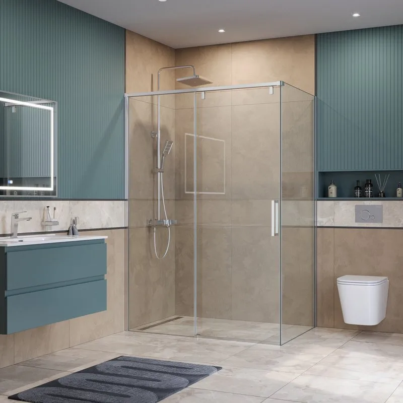 Душевой уголок BelBagno Soft Close-1 AH-1-130/90-C-Cr профиль хром Sancos — официальный сайт