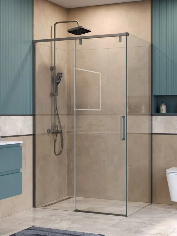 Душевой уголок BelBagno Soft Close-1 AH-1-110/100-C-GM профиль оружейная сталь Sancos — официальный сайт