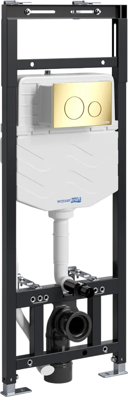 Система инсталляции для унитазов Wasserkraft Alme 15TLT.010.ME.PG02, с кнопкой смыва золото Sancos — официальный сайт