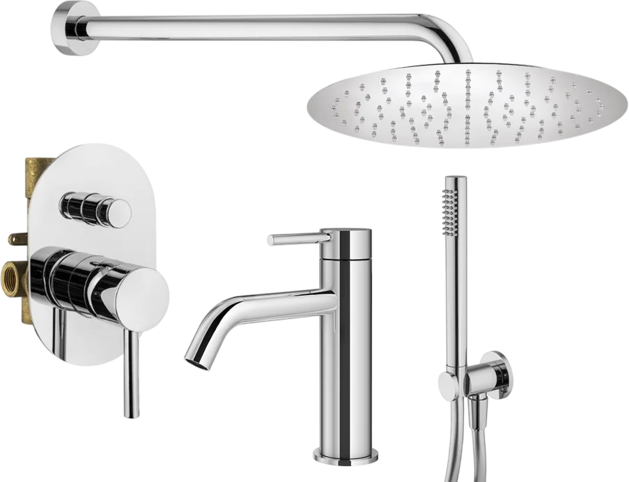 Комплект для ванной Plumberia Selection Ixo KITXO15CR53 С ВНУТРЕННЕЙ ЧАСТЬЮ, хром Sancos — официальный сайт