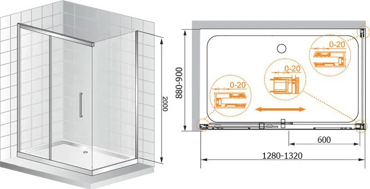 Душевой уголок Cezares Premier Soft W AH1 130/90 C Cr IV Sancos — официальный сайт