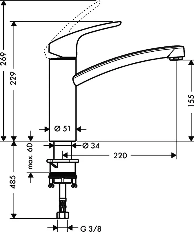 Смеситель для кухни Hansgrohe Focus 31806000 Sancos — официальный сайт