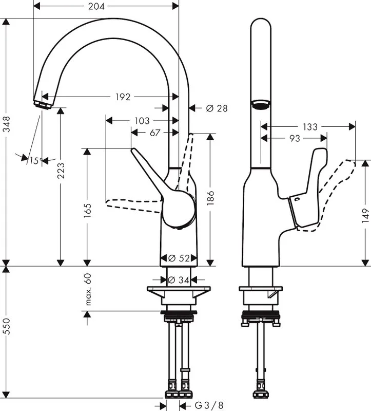 Смеситель для кухни Hansgrohe Focus M43 71812800 сталь Sancos — официальный сайт