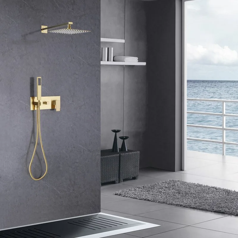 Душевой комплект Abber Daheim AF8218G, С ВНУТРЕННЕЙ ЧАСТЬЮ, золотой матовый Sancos — официальный сайт