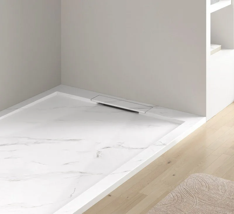 Поддон для душа Esbano Luxe ESPLM128CB белый мрамор Sancos — официальный сайт