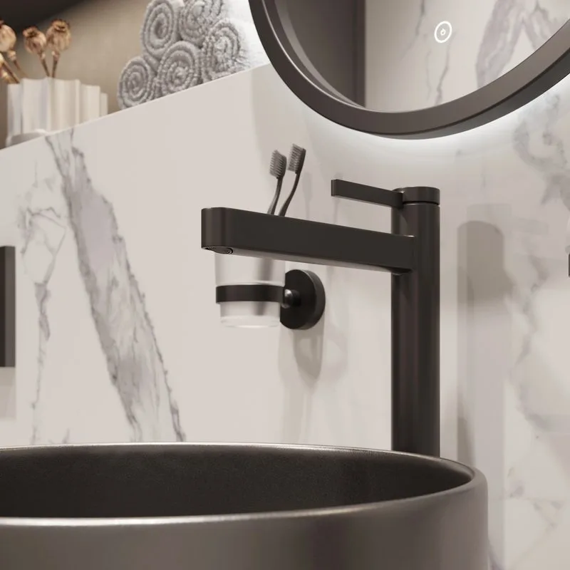 Смеситель для раковины Hansgrohe Finoris 260 76070670 матовый черный Sancos — официальный сайт