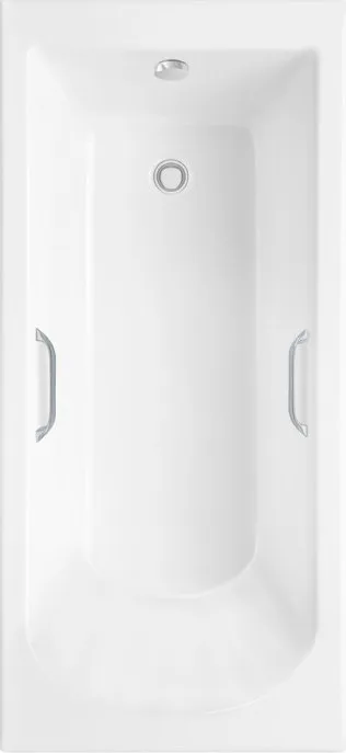 Ванна из литьевого мрамора Delice Scandi 170х80 см, пристенная с ручками хром