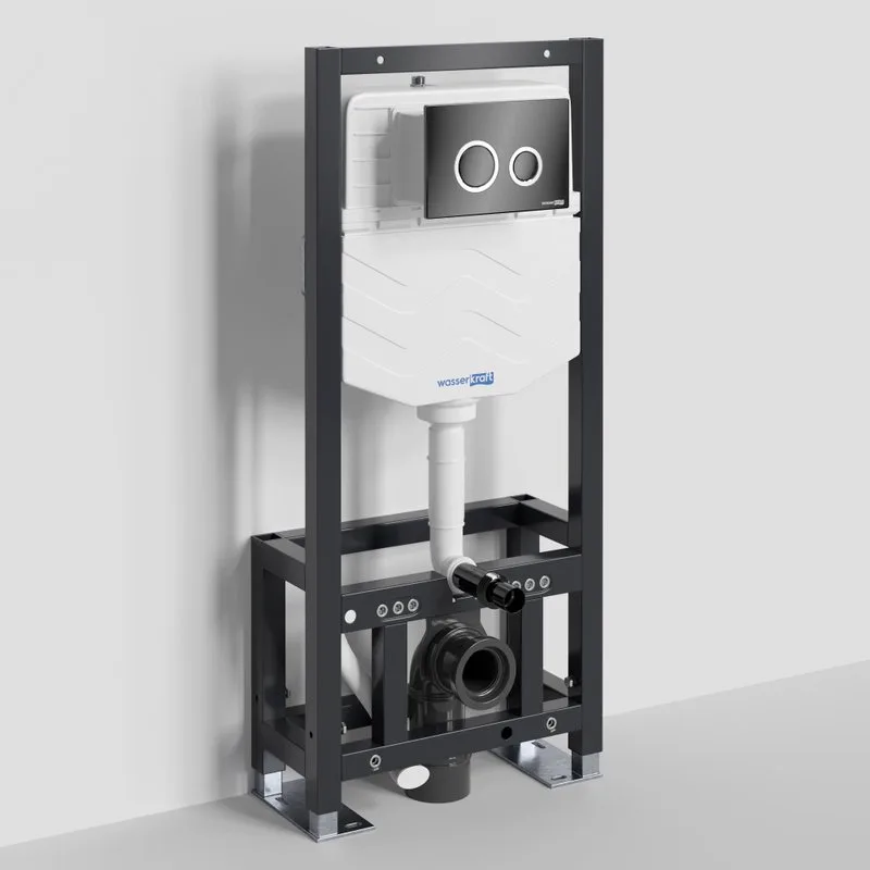 Система инсталляции для унитазов Wasserkraft Dill 61TLT.010.ME.PB01, с кнопкой смыва черной Sancos — официальный сайт
