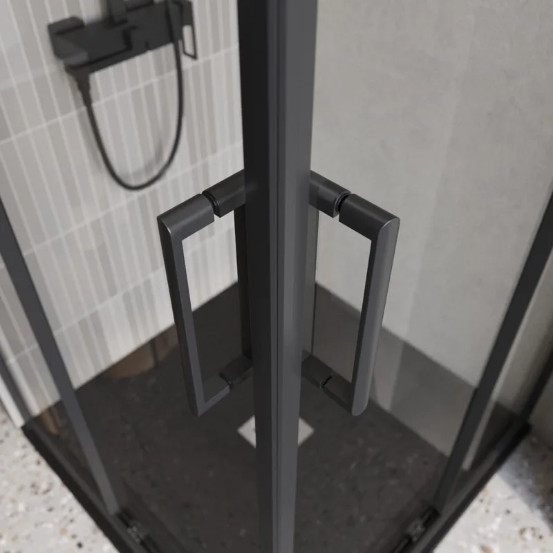 Душевой уголок BelBagno Luce A-2-90-C-NERO 90x90, профиль матовый черный, стекло прозрачное Sancos — официальный сайт