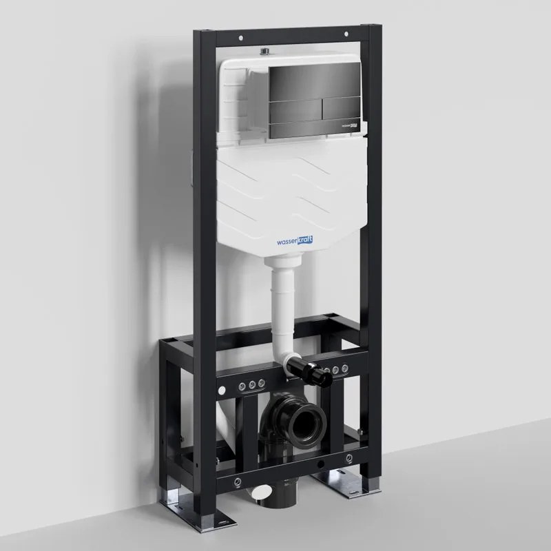 Система инсталляции для унитазов Wasserkraft Dill 61TLT.010.ME.PB04, с кнопкой смыва черной Sancos — официальный сайт