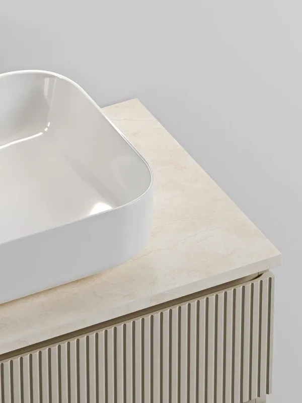 Тумба с раковиной Sancos Snob T 80 см, beige soft, столешница бежевая, раковина CN6011 Sancos — официальный сайт
